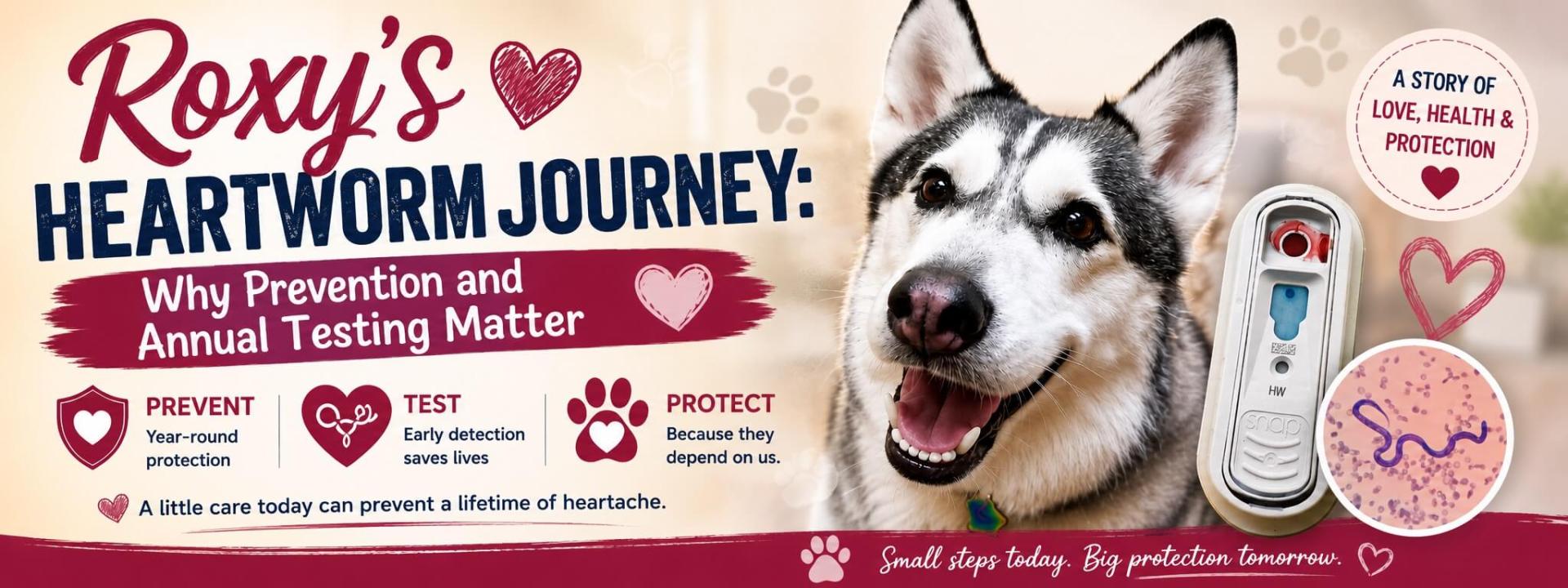 Roxy’s Heartworm Journey: Why Prevention and Annual Testing Matter